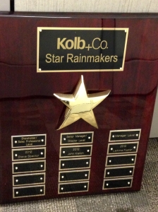 Rainmaker Award 2012 Plaque